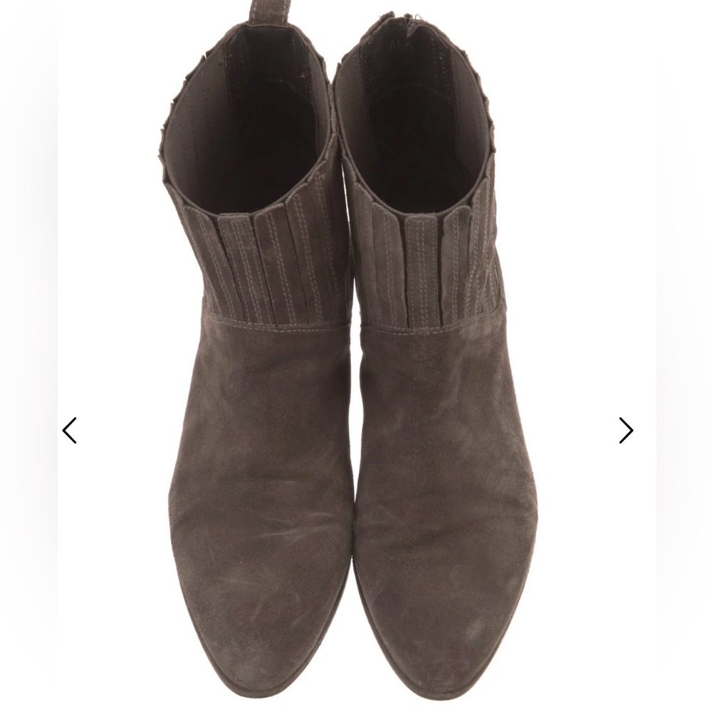 Stuart Weitzman brown suede Chelsea boots